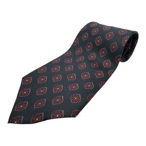 Elegant Black and Red Patterned Tie Oliver Hunt Silk Italy 58”